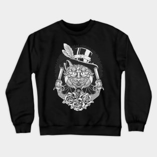 Cat Guns And Roses Crewneck Sweatshirt